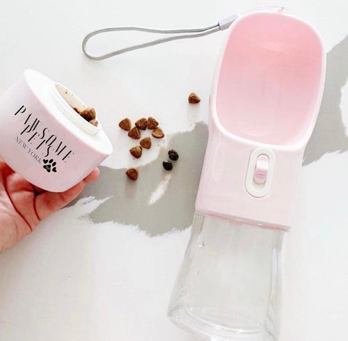 2 IN 1 PORTABLE PET FEEDER - PINK