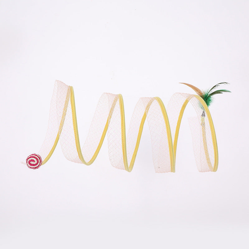 Foldable Cat Tunnel with Mouse Shape Balls and Feather Stick
